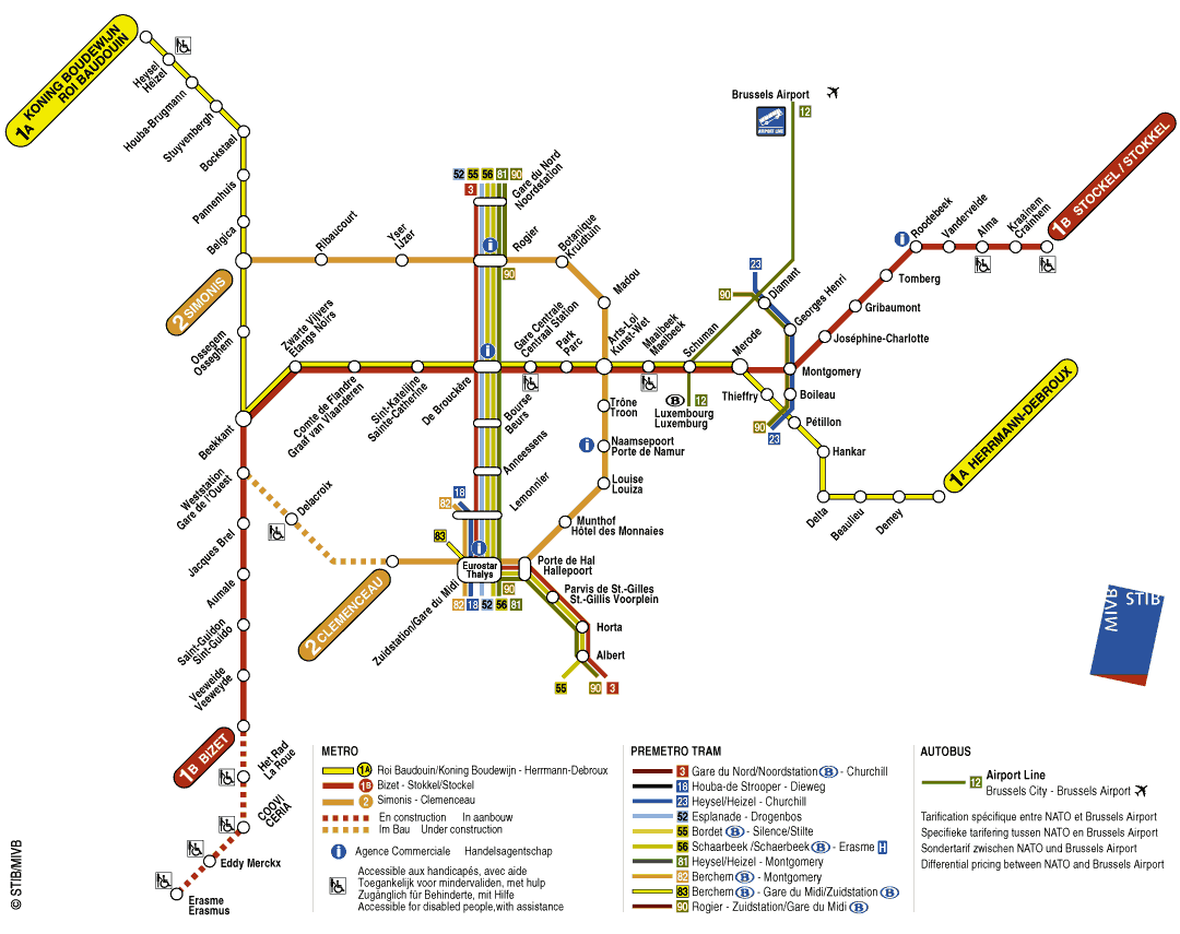 la plan du metro bruxellois